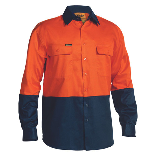Bisley Hi Vis Drill Long Sleeve Shirt Bisley Hi Vis Drill Long Sleeve Shirt