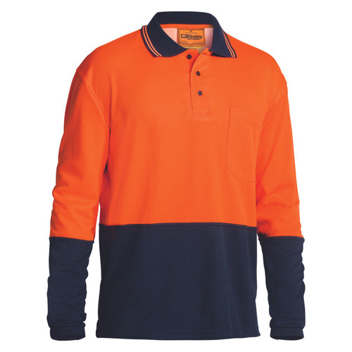 Bisley Hi Vis Long Sleeve Polo Shirt Bisley Hi Vis Long Sleeve Polo Shirt
