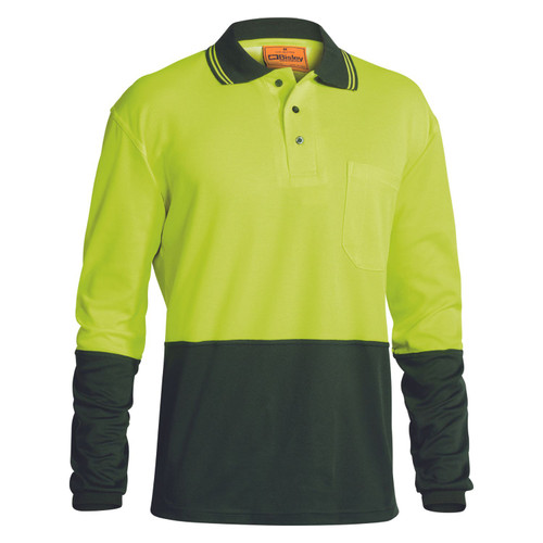 Bisley Hi Vis Long Sleeve Polo Shirt Bisley Hi Vis Long Sleeve Polo Shirt