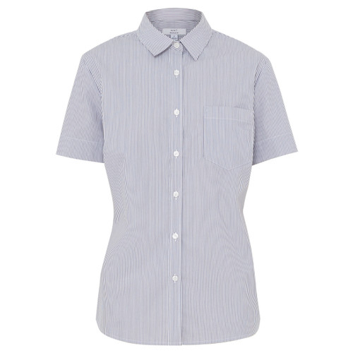 NNT Womens Avignon Fine Block Stripe Stretch Short Sleeve Slim Shirt NNT Womens Avignon Fine Block Stripe Stretch Short Sleeve Slim Shirt