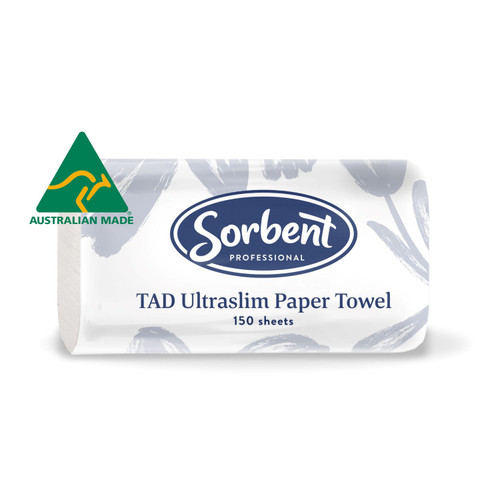 Sorbent Professional TAD Ultraslim Hand Towel 1 Ply 150 Sheets - Carton of 16 Packs Sorbent Professional TAD Ultraslim Hand Towel 1 Ply 150 Sheets - Carton of 16 Packs