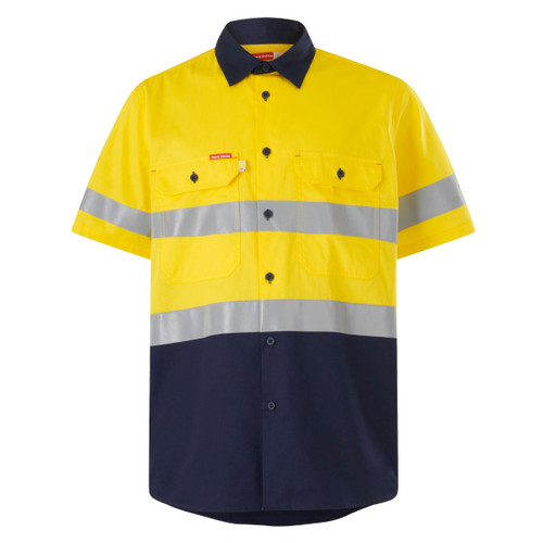 Hard Yakka Core Hi Vis Short Sleeve Lightweight Spliced Taped Vented Drill Shirt Hard Yakka Core Hi Vis Short Sleeve Lightweight Spliced Taped Vented Drill Shirt