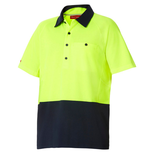 Hard Yakka Core Hi Vis Short Sleeve Spliced Vented Polo Hard Yakka Core Hi Vis Short Sleeve Spliced Vented Polo