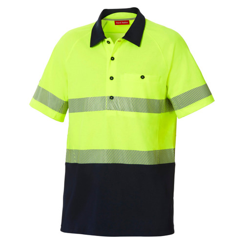 Hard Yakka Core Hi Vis Short Sleeve Spliced Segmented Taped Vented Polo Hard Yakka Core Hi Vis Short Sleeve Spliced Segmented Taped Vented Polo