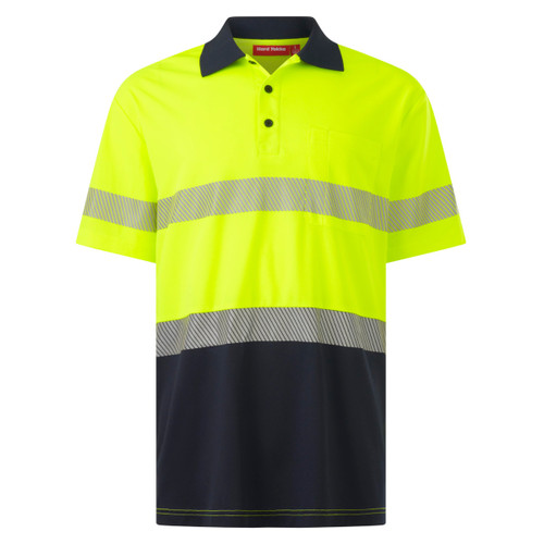 Hard Yakka Core Hi Vis Short Sleeve Spliced Segmented Taped Polo Hard Yakka Core Hi Vis Short Sleeve Spliced Segmented Taped Polo
