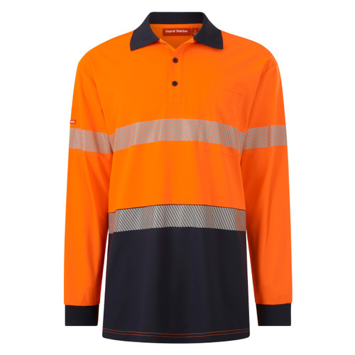 Hard Yakka Core Hi Vis Long Sleeve Spliced Segmented Taped Polo Hard Yakka Core Hi Vis Long Sleeve Spliced Segmented Taped Polo