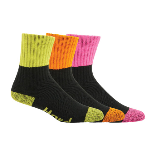Hard Yakka Womens Core Hi Vis Work Crew Sock - 3 Pack Hard Yakka Womens Core Hi Vis Work Crew Sock - 3 Pack