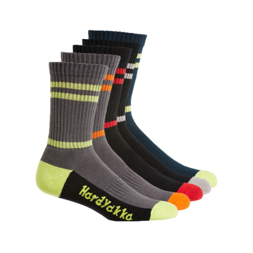 Hard Yakka Core Padded Cotton Rich Crew Work Sock - 5 Pack Hard Yakka Core Padded Cotton Rich Crew Work Sock - 5 Pack