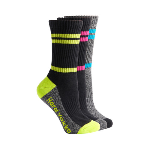 Hard Yakka Womens Core Cotton Rich Padded Crew Work Sock - 3 Pack Hard Yakka Womens Core Cotton Rich Padded Crew Work Sock - 3 Pack