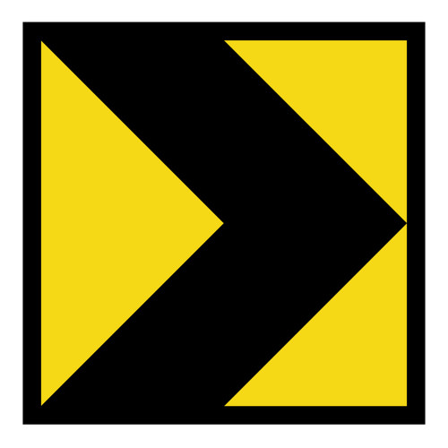 Chevron Hazard Marker - Boxed Edge Sign - 600 x 600mm T5-5A