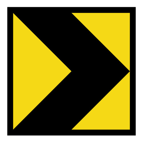 Lateral Shift Marker Sign - Boxed Edge Sign - 600 x 600mm