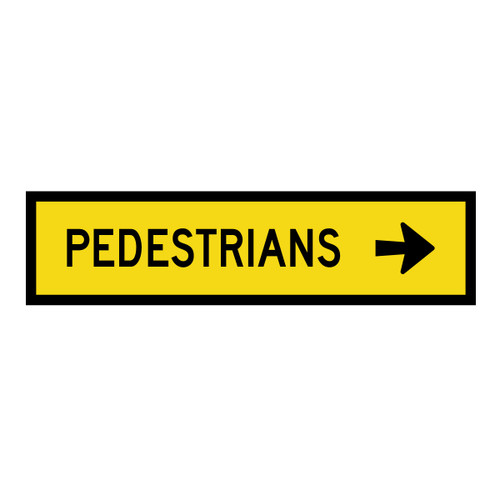 Pedestrian Sign Right Arrow - Boxed Edge Sign - 1200 x 300mm Pedestrian Sign Right Arrow - Boxed Edge Sign - 1200 x 300mm