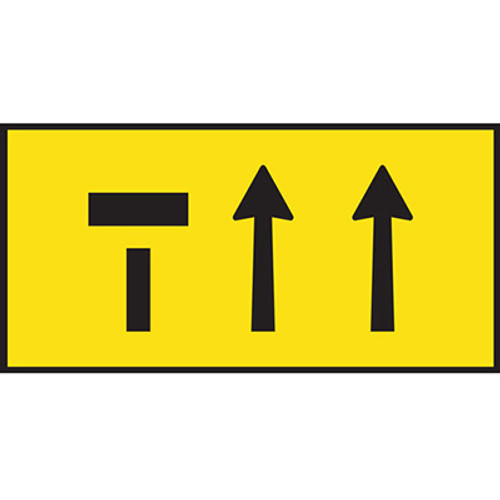 Left Lane Closed (symbolic - 2 lanes in direction of travel) Boxed Edge Sign - 1800 x 900mm Left Lane Closed (symbolic - 2 lanes in direction of travel) Boxed Edge Sign - 1800 x 900mm
