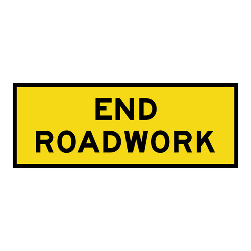 End Road Work Sign - Boxed Edge Sign - 2400 x 900mm 61635