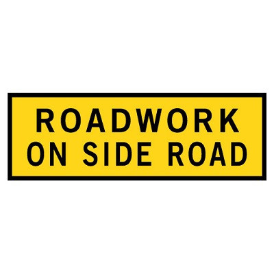 Road Work On Side Road Sign - Boxed Edge Sign - 2400 x 900mm 61616