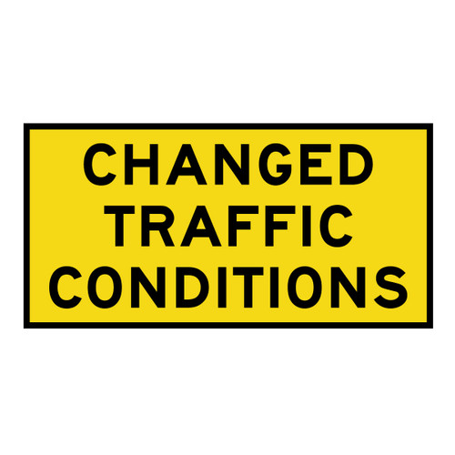 Changed Traffic Conditions Ahead Sign - Boxed Edge Sign - 1800 x 900mm