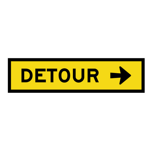 Detour Right Arrow Sign - Boxed Edge Sign - 1200 x 300mm Detour Right Arrow Sign - Boxed Edge Sign - 1200 x 300mm