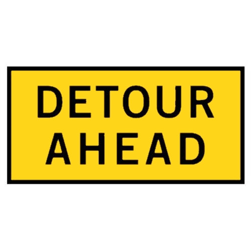 Detour Ahead Sign - Boxed Edge Sign - 1800 x 900mm Detour Ahead Sign - Boxed Edge Sign - 1800 x 900mm