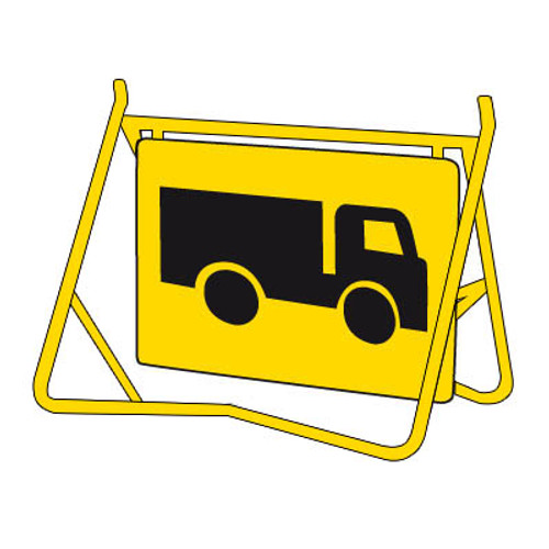 Trucks Crossing (Pict) Swing Sign 900 x 600mm Trucks Crossing (Pict) Swing Sign 900 x 600mm