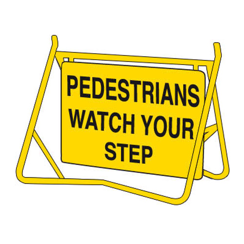 Pedestrians Watch Your Step Swing Sign 900 x 600mm Pedestrians Watch Your Step Swing Sign 900 x 600mm
