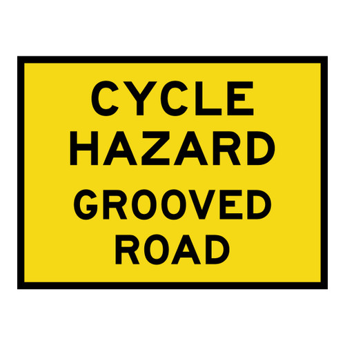 Cycle Hazard Grooved Road Sign - Boxed Edge Sign - 1200 x 900mm