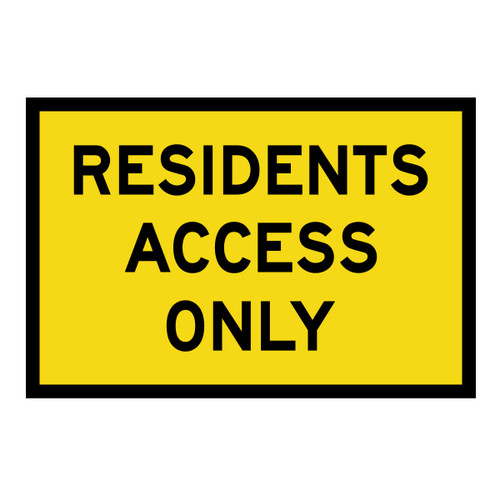 Residents Access Only - Boxed Edge Sign - 900 x 600mm Residents Access Only - Boxed Edge Sign - 900 x 600mm