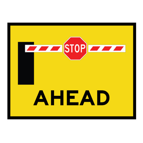 Boom Barrier Ahead - Boxed Edge Sign - 1200 x 900mm Boom Barrier Ahead - Boxed Edge Sign - 1200 x 900mm