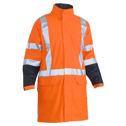 Bisley 3M Taped Hi Vis Stretch PU Rain Coat Bisley 3M Taped Hi Vis Stretch PU Rain Coat