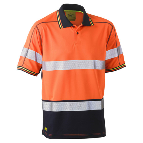 Bisley Hi Vis Perforated Tape Short Sleeve Polo Shirt Bisley Hi Vis Perforated Tape Short Sleeve Polo Shirt