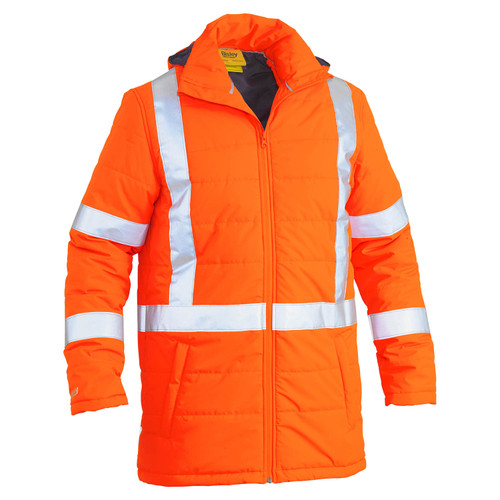 Bisley Taped Hi Vis Puffer Jacket with X Back Bisley Taped Hi Vis Puffer Jacket with X Back