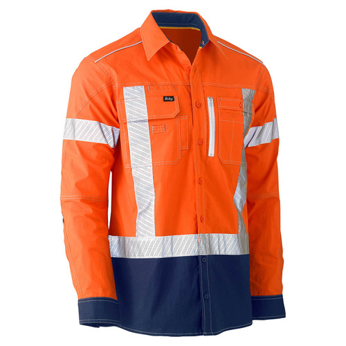Bisley Flex & Move X Taped Hi Vis LS Utility Shirt Bisley Flex & Move X Taped Hi Vis LS Utility Shirt