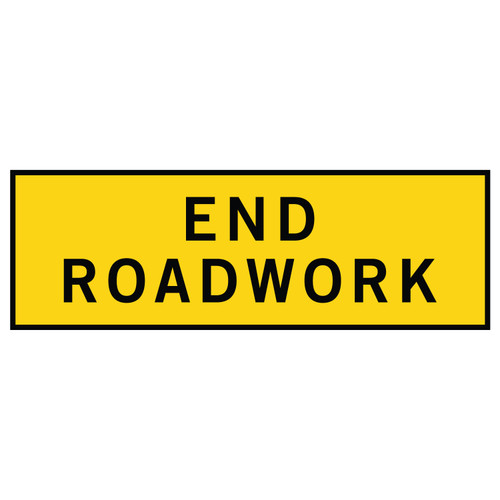 End Roadwork - Boxed Edge Sign - 1800 x 600mm