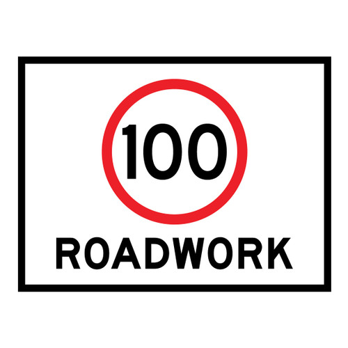 Speed Limit Roadwork - Boxed Edge Sign - 1200 x 900mm T1-4RWQ