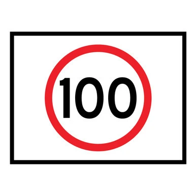 Speed Limit - Boxed Edge Sign - 1200 x 900mm - km/h T1-40Q