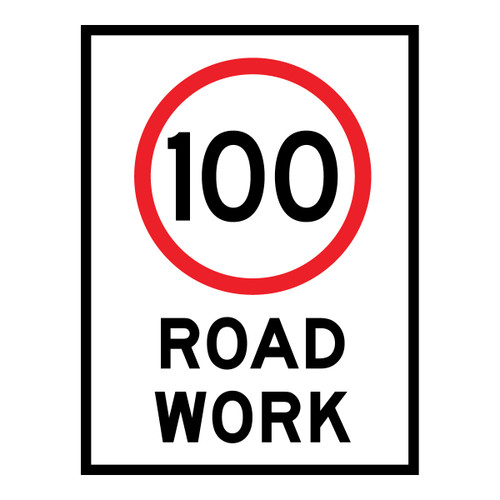 Speed Limit Roadwork - Boxed Edge Sign - 900 x 1200mm - km/h T9-9RWQ
