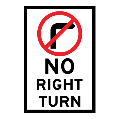 No Right Turn - Multi Message Sign - NSW - 600 x 900mm No Right Turn - Multi Message Sign - NSW - 600 x 900mm