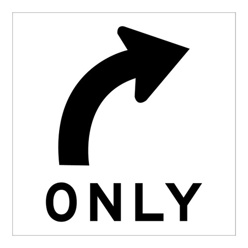 Right Turn Only - Multi Message Sign - WA - 600 x 600mm Right Turn Only - Multi Message Sign - WA - 600 x 600mm