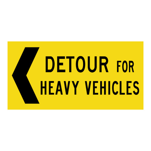 Left Detour For Heavy Vehicles - Multi Message Sign - WA - 1200 x 600mm 62256