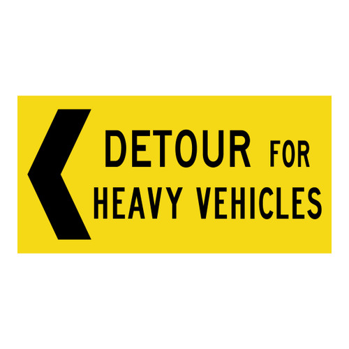 Left Detour For Heavy Vehicles - Multi Message Sign - WA - 1200 x 600mm 
