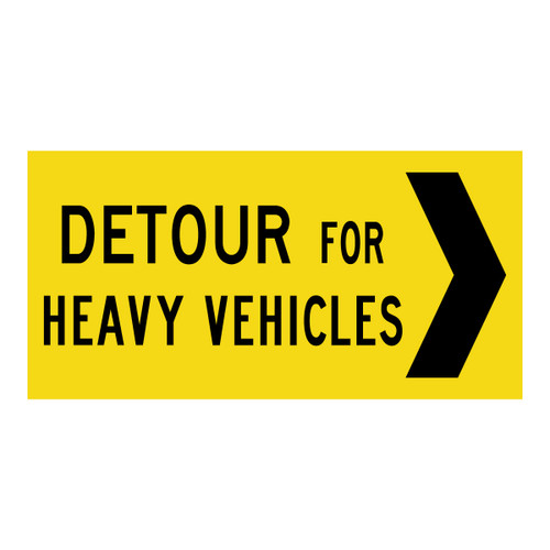 Right Detour For Heavy Vehicles - Multi Message Sign - WA - 1200 x 600mm 
