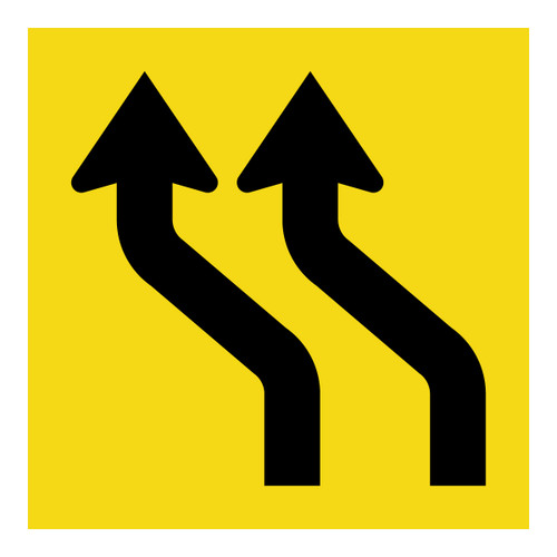 Lane Status - Both Lanes Left Deviation - Multi Message Sign - WA - 600 x 600mm Lane Status - Both Lanes Left Deviation - Multi Message Sign - WA - 600 x 600mm