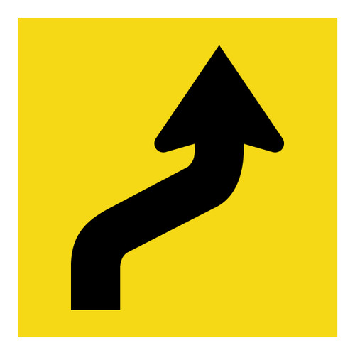 Lane Status - Single Right Lane Deviation - Multi Message Sign - WA - 600 x 600mm 
