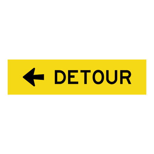 Detour Left - Multi Message Sign - WA - 1200 x 300mm 