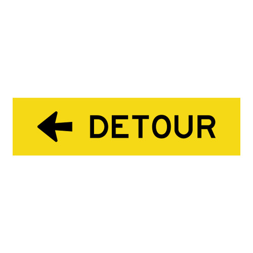Detour Left - Multi Message Sign - WA - 1200 x 300mm MMS-DIV-4(L)