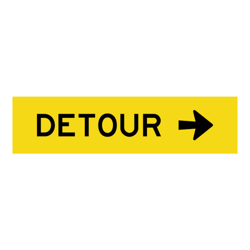 Detour Right - Multi Message Sign - WA - 1200 x 300mm 