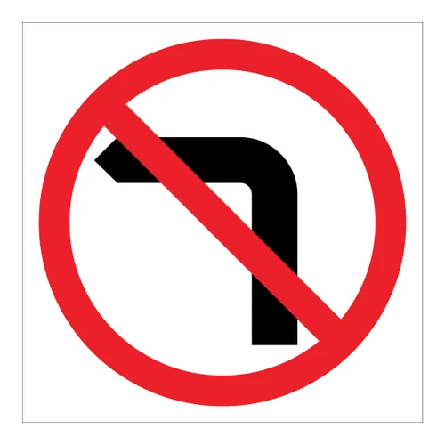 No Left Turn - Multi Message Sign - WA - 600 x 600mm 62317
