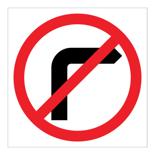 No Right Turn - Multi Message Sign - VIC - 600 x 600mm RM2-V6(R)