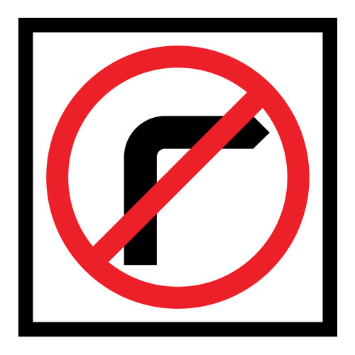 No Right Turn - Multi Message Sign - QLD - 600 x 600mm No Right Turn - Multi Message Sign - QLD - 600 x 600mm
