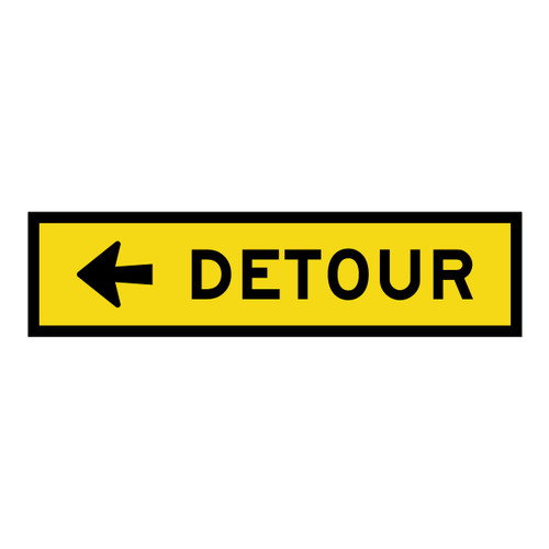 Detour Left - Multi Message Sign - QLD - 1200 x 300mm Detour Left - Multi Message Sign - QLD - 1200 x 300mm