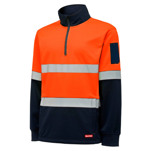 Hard Yakka Core Hi Vis Spliced 1/4 Zip Brushed Taped Fleece Jumper Hard Yakka Core Hi Vis Spliced 1/4 Zip Brushed Taped Fleece Jumper
